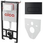 Инсталляция для подвесного унитаза Alcaplast AM101/1120-4:1 RU M578-0001 (кнопка смыва чёрная) - фото 