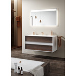 Тумба подвесная с раковиной Aqwella Clarberg Evolution 120 см EV0112CD, белый/крафт - фото 