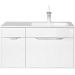 Тумба подвесная с раковиной Aqwella Malaga 90 см Mal.01.09/R, Цвет фасада: белый - фото 