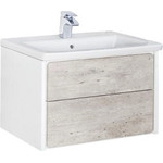 Тумба подвесная с раковиной Roca Ronda 70 см ZRU9303003, бетон/белый глянец - фото 