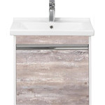 Тумба подвесная с раковиной Акватон Капри 60 см 1A2301K1KPDA0, белый/бетон пайн - фото 