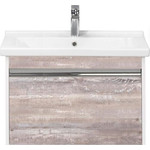 Тумба подвесная с раковиной Акватон Капри 80 см 1A2302K1KPDA0, белый/бетон пайн - фото 