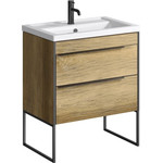 Тумба напольная с раковиной Aqwella Fargo 70 см FRG0107DB/FRGN440, дуб балтийский - фото 