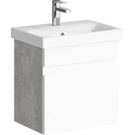 Тумба подвесная с раковиной Aqwella Smart 50 см SRT0105BS, бетон светлый/белый - фото 