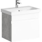 Тумба подвесная с раковиной Aqwella Smart 60 см SRT0106BS, бетон светлый/белый - фото 