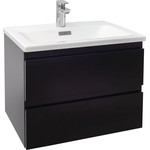 Тумба подвесная с раковиной Jacob Delafon Madeleine 60 см EB2052-J52, чёрный глянцевый - фото 