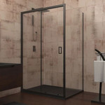 Душевое ограждение Veconi Rovigo 120х80 см RV046B-12080PR-01-19C1, чёрный/прозрачное - фото 