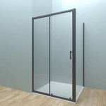 Душевое ограждение Veconi Rovigo 120х70 см RV072B-12070-01-C4, чёрный/прозрачное - фото 