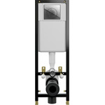 Инсталляция для подвесного унитаза Cersanit Black IN-BLACK-Cg-w (кнопка Leon, хром глянцевый) - фото 