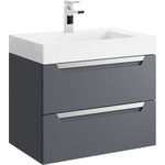 Пенал подвесной Aqwella Cube 30 см CUB0503GR, универсальный, серый - фото 2