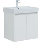 Тумба подвесная с раковиной Aquanet Nova Lite 60 см 298847 (2 дверцы) белый, Цвет фасада: белый - фото 
