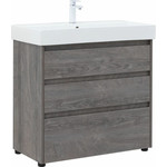 Тумба напольная с раковиной Aquanet Nova Lite 85 см 302476 (3 ящика) дуб рошелье, Цвет фасада: дуб рошелье - фото 