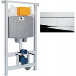 Инсталляция для унитаза Oli 74 601801mSl00 (кнопка смыва Slim, хром глянец) - фото 