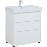 Тумба напольная с раковиной Aquanet Nova Lite 75 см 302472 (3 ящика) белый, Цвет фасада: белый - фото 
