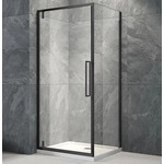 Душевое ограждение Veconi Rovigo 80x70 см RV033B-8070-01-C7, чёрный/прозрачное - фото 