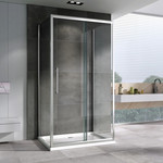 Душевое ограждение Abber Schwarzer Diamant 140х80 см AG30140H-S80-S80, хром/прозрачное - фото 