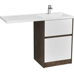 Тумба напольная с раковиной-столешницей Акватон Лондри 120 см 1A2669K2LHDY0 (раковина справа) дуб кантри/белый - фото 