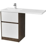 Тумба напольная с раковиной-столешницей Акватон Лондри 120 см 1A2669K2LHDY0 (раковина слева) дуб кантри/белый - фото 