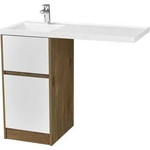 Тумба напольная с раковиной-столешницей Акватон Лондри 105 см 1A2670K2LHDR0 (раковина слева) дуб рустикальный/белый - фото 