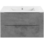 Тумба подвесная с раковиной Vincea Mia 80 см VMC-2MC800BT, бетон - фото 