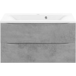 Тумба подвесная с раковиной Vincea Mia 90 см VMC-2MA900BT (раковина белая VCB-3M900W), бетон - фото 