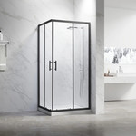 Душевое ограждение Veconi Rovigo 110x90 см RV27B-11090-01-C8, черный/прозрачное - фото 