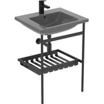 Консоль Ideal Standard Conca E2531XG с раковиной I Life B T460558, чёрный/серый - фото 