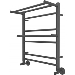 Полотенцесушитель водяной Aquatek Альфа с полкой П7 500х600 мм AQ RRP0760BL чёрный муар - фото 