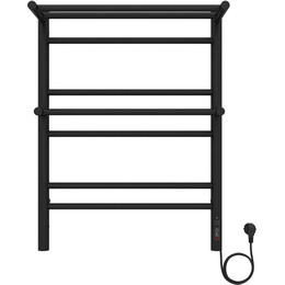Полотенцесушитель электрический Aquatek Альфа с полкой П7 500х700 мм AQ EL RRP0770BL чёрный муар - фото 