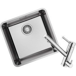 Кухонная мойка + смеситель Omoikiri 4997402 + TONAMI-BN 4994018, нержавеющая сталь - фото 