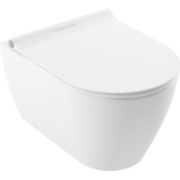 Унитаз подвесной безободковый Serel Sapphire SP26SL с тонкой крышкой микролифт - фото 