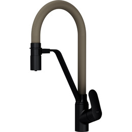 Смеситель для кухни AM.PM Like F8007826 для питьевой воды и гибким изливом, чёрный/бежевый, Цвет производителя: чёрный, бежевый - фото 