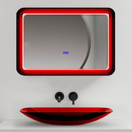 Зеркало Abber Kristall 80 см AT6701Rubin, красный - фото 