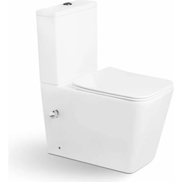 Унитаз-биде безободковый SantiLine SL-5017SM-BD с тонкой крышкой микролифт (с арматурой Geberit) - фото 