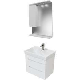 Комплект мебели Mirsant Soho Quadro 60 см (тумба + зеркало) - фото 