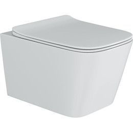 Унитаз подвесной безободковый Sole Cube pro с тонкой крышкой микролифт - фото 