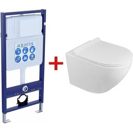 Инсталляция Aquatek Standart 50 INS-0000012 с подвесным безободковым унитазом Azario Grado AZ-0046-N - фото 