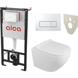 Инсталляция Alcaplast AM101/1120-4:1 RU с подвесным безободковым унитазом Azario Grado AZ-0046-N - фото 