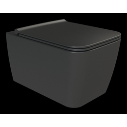 Унитаз подвесной безободковый Boheme Zen 967-SET-B с крышкой микролифт, чёрный матовый, Цвет производителя: чёрный матовый - фото 