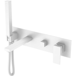 Смеситель для ванны Boheme Qubic 474-2-MW, белый - фото 