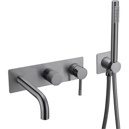 Смеситель для ванны Boheme UNO 464-3-SGM, shine gun metal - фото 