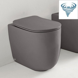 Унитаз приставной безободковый Kerasan Nolita 531989 (система смыва торнадо) Ferro matt - фото 