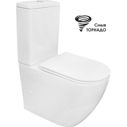 Унитаз-компакт безободковый Azario Grado AZ-2141 UQ1 с крышкой микролифт - фото 