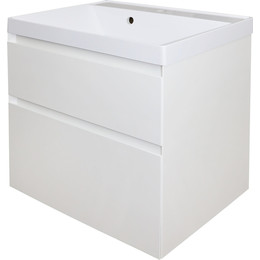 Тумба подвесная с раковиной Azario Velluto 60 см CS00088601, белый матотвый - фото 