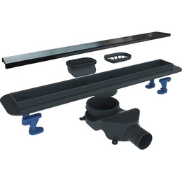 Трап Belbagno Luce 90 см BB-LD-LUCE-90-NERO, черный матовый (под плитку), Цвет производителя: чёрный матовый, Размер трапа: 850 - фото 