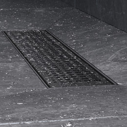 Душевой трап (лоток) 40 AM.PM MasterFlow W01SC-P11-040-01BM комбинированный затвор с черной матовой решеткой, Цвет производителя: чёрный, Размер трапа: 400 - фото 