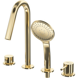 Смеситель для ванны Cezares LEAF-BVDM4-L-SR, sunrise, Цвет производителя: Sunrise - фото 