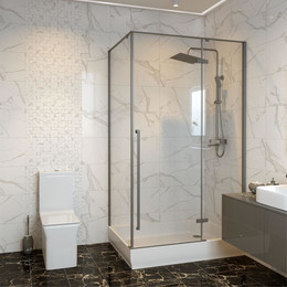 Душевое ограждение Mirsant Vog 120x90 см, серый/прозрачное - фото 