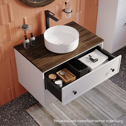 Тумба подвесная со столешницей Iddis Torr 80 см TOR80WMi95K, матовый белый - фото 