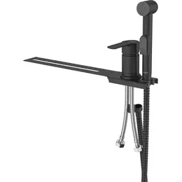 Набор для гигиенического душа Milardo Tidy 001BL00M08 устанавливаемый на унитаз, чёрный матовый - фото 